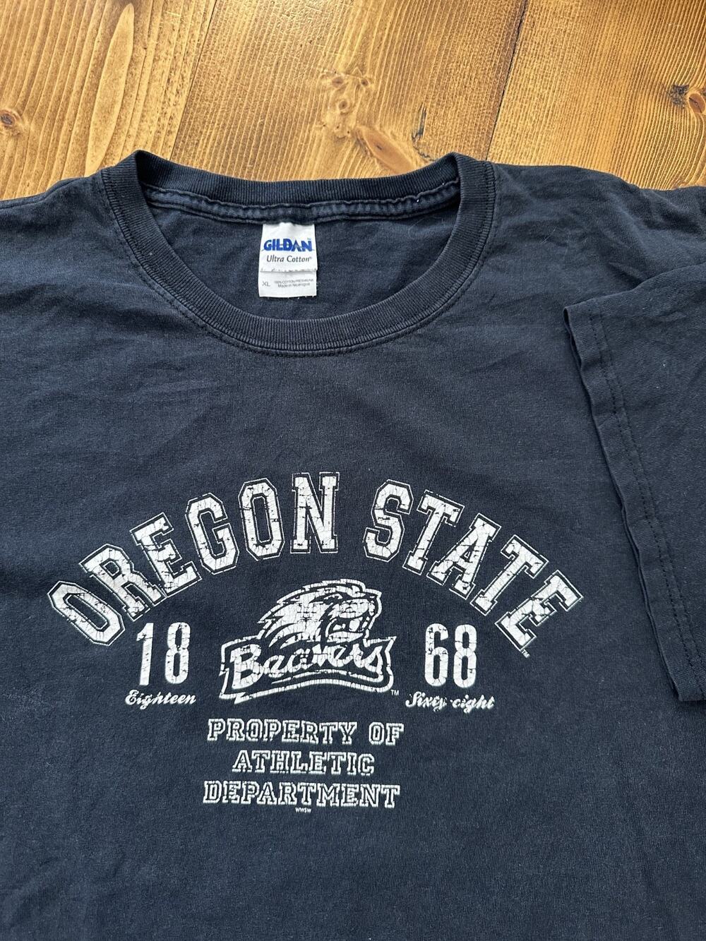 Y2K Gildan T-Shirt Mens XL Black Oregon State Beavers NCAA College Graphic Tee